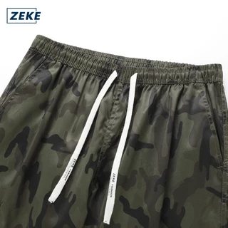 ZEKE B0052 กางเกงคาร์โก้ลายพรางสำหรับผู้ชาย lalaki กางเกงคาร์โก้ทำงานแบบแทคติคัลหกกระเป๋า กางเกงขายาวเรียบๆ