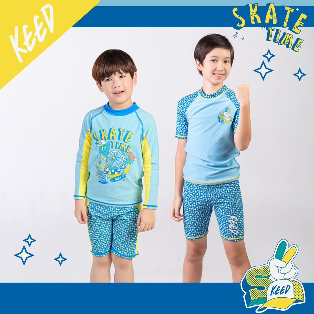 ✨NEW✨KEED  : SKATE TIME ชุดว่ายน้ำเด็กโต ชุดแยก แขนยาว+กางเกงขาสั้น และ แขนสั้น+กางเกงขาสั้น ว่ายน้ำ