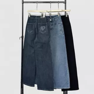 Atipashop - Poise Straight Jeans (#AA6007) กางเกงยีนส์ขายาวผ้ายืด ทรงกระบอกกลาง