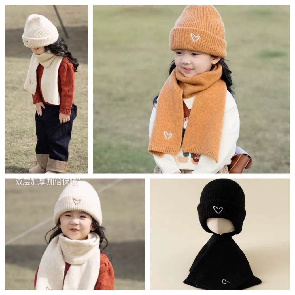 สินค้าพร้อมส่ง หมวก+ผ้าพันคอเด็ก สไตล์เกาหลี ใส่ได้ทั้งเด็กผู้หญิงและชาย - รูปที่ 6