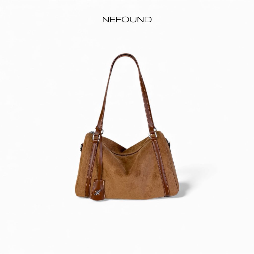 NF25031 NEFOUND กระเป๋าทรงหมอนรุ่น Brookin bag หนังกลับ Premium พร้อมพวงกุญแจ - รูปที่ 6