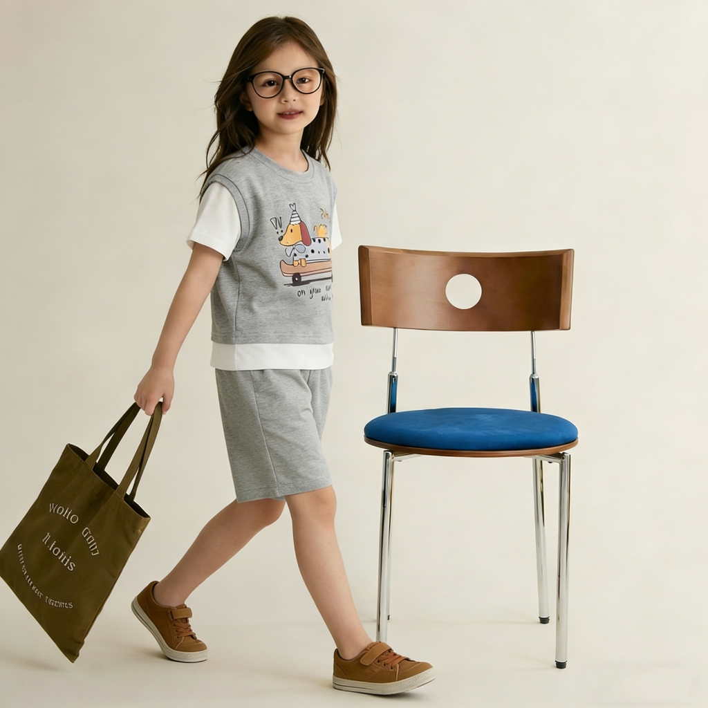 【พร้อมส่ง】ชุดเซ็ทเด็ก แขนสั้นกางเกงขาสั้น เด็กชายและหญิง แฟชั่น ชุดลำลอง - รูปที่ 4