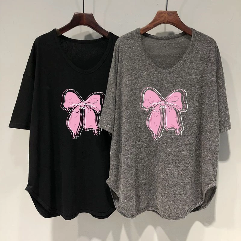 เสื้อยืดสาวอวบอ้วนไซส์ใหญ่ oversize เสื้อผ้าแฟชั่นฤดูร้อนมาใหม่ เสื้อโอเวอร์ไซส์สไตล์ผู้หญิง ลําลองทรงหลวมสไตล์เกาหลี thumbnail 9