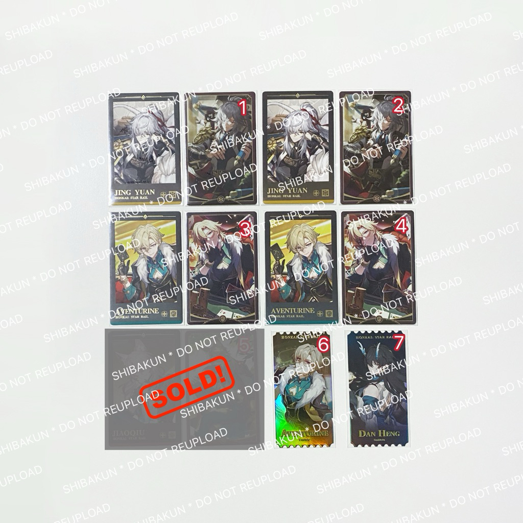 พร้อมส่ง Honkai Starrail อฟช โปสการ์ด / ตั๋ว - jing yuan / aventurine / danheng