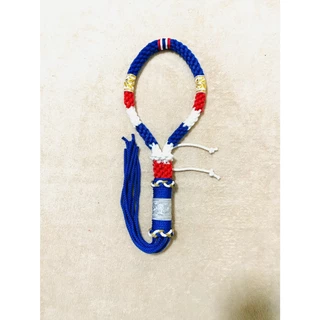น้ำเงิน มงคลมวยไทยลายธงชาติไทย