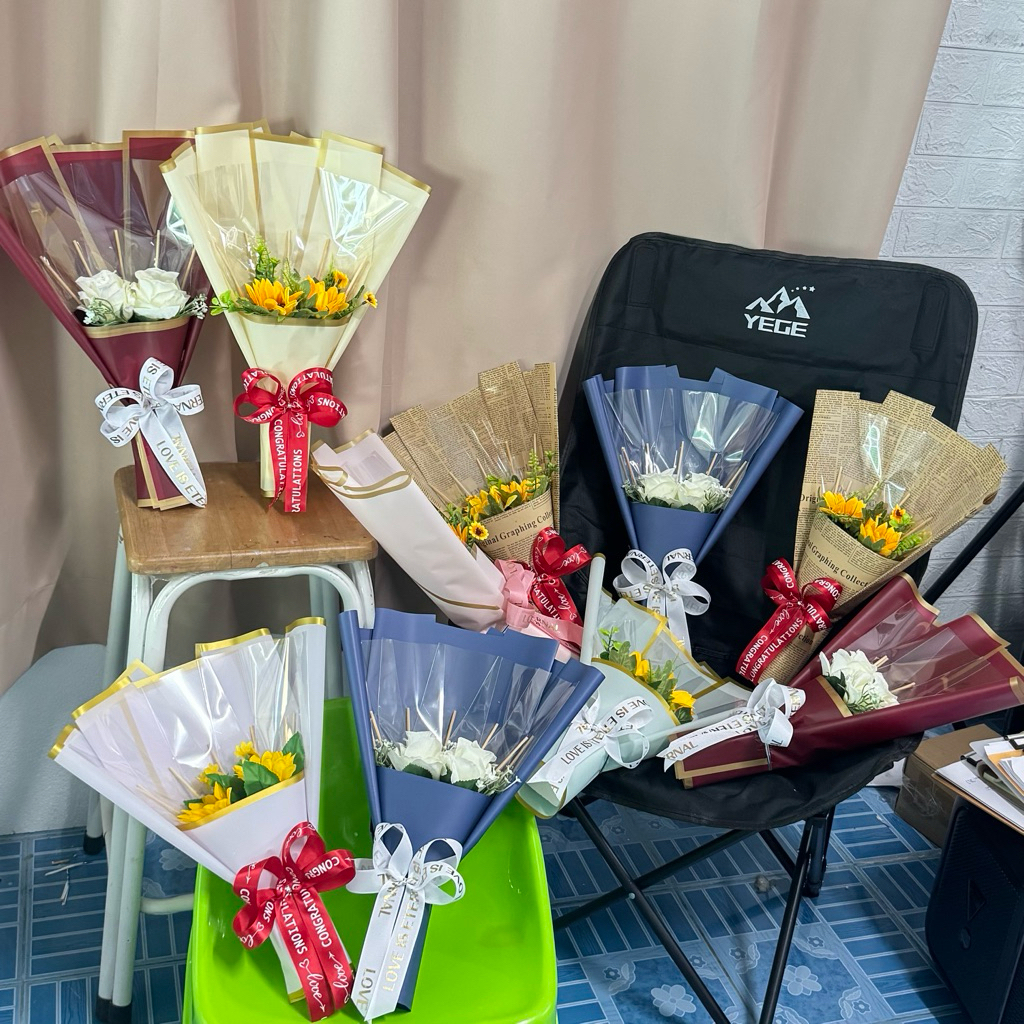 ช่อธนบัตร 5 ใบ พร้อมดอกไม้ประดิษฐ์ - รูปที่ 3