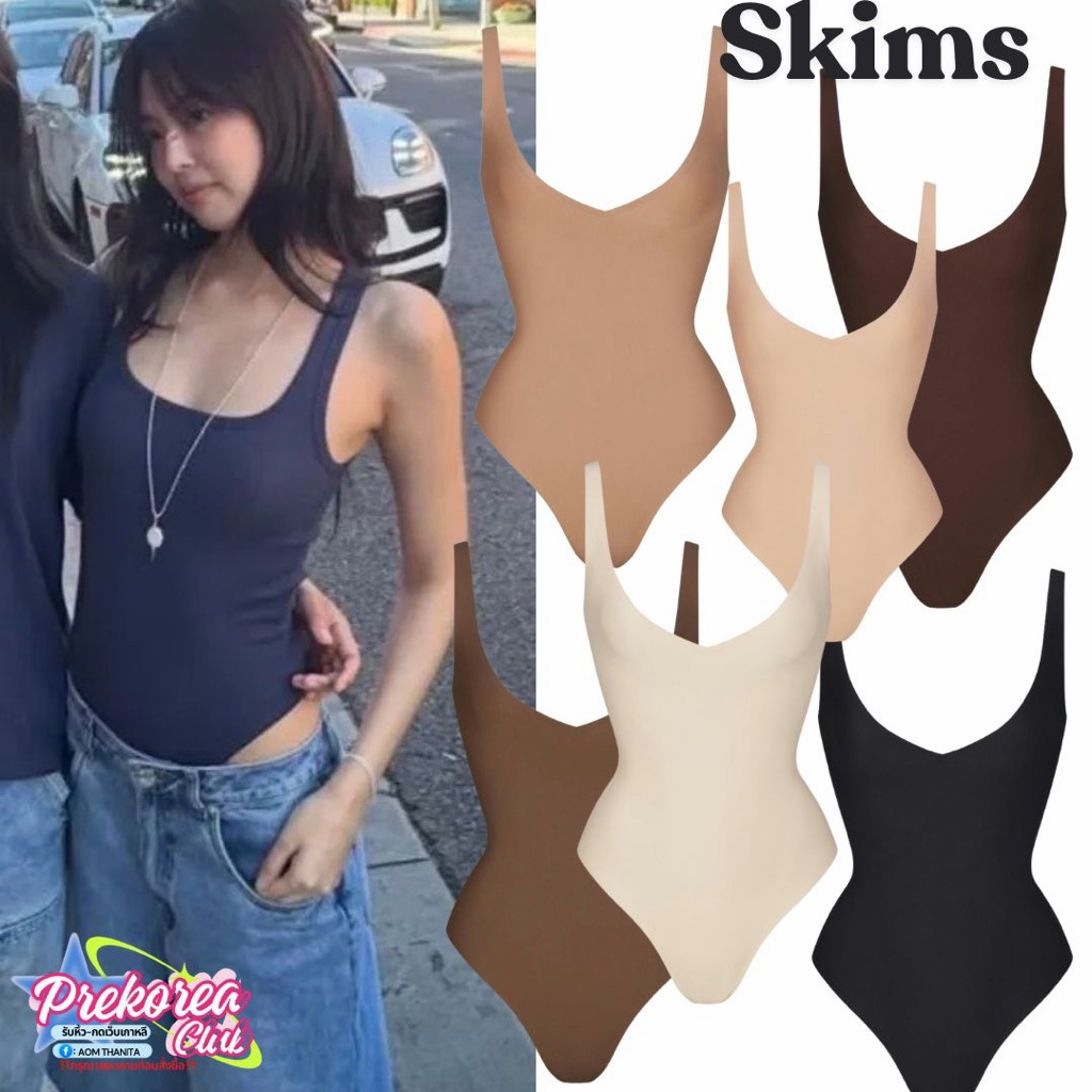[preorder🇰🇷สอบถามก่อนสั่งซื้อ]บอดี้สูท เจนนี่ Skims UNLINED PLUNGE THONG BODYSUIT