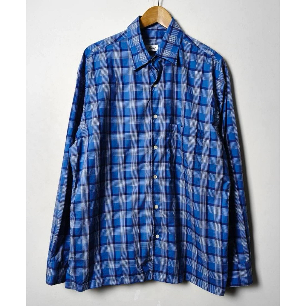 cotton check shirt made in italy