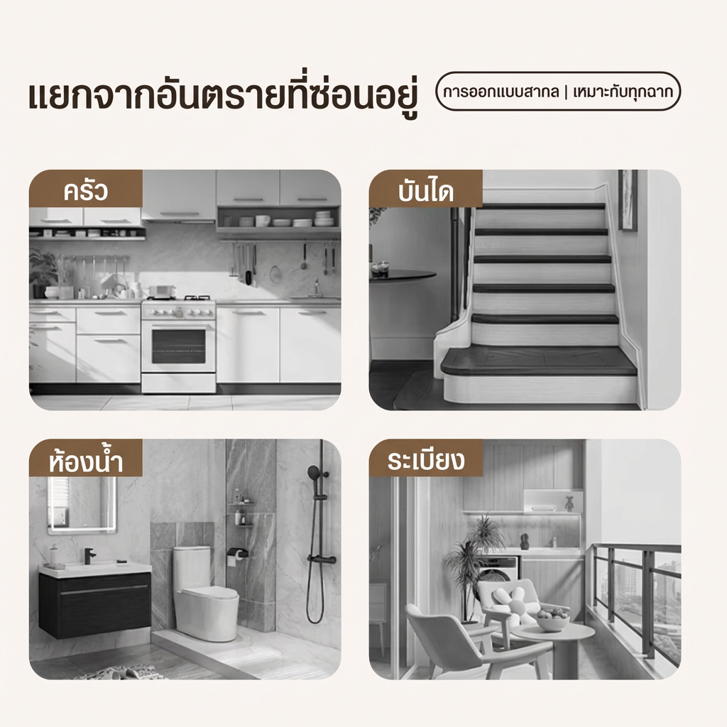 ที่กั้นบันได ประตูกั้นเด็ก ประตูกั้นบันได ประตูกั้นสัตว์เลี้ยง ไม่เจาะผนัง เด้งกลับอัตโนมัติ - รูปที่ 7
