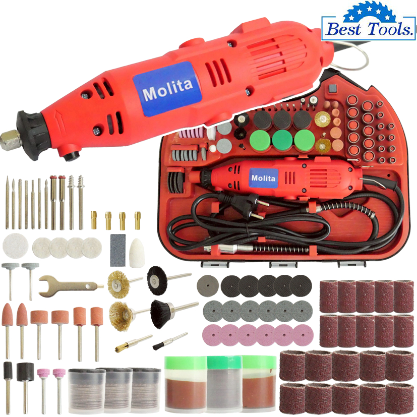 MOLITA เครื่องเจียรมินิ สายอ่อน เครื่องเจียร์ครบชุด เครื่องเจียร์เอนกประสงค์ 180W 6 สปีด งานขัด งานเจาะ