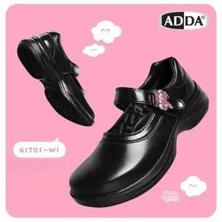 รองเท้านักเรียนหนังดำผู้หญิง ADDA ** รุ่น wink 41T01 เบานุ่มพิเศษ วัสดุพื้นจาก PU ใส่สบาย มีกล่อง