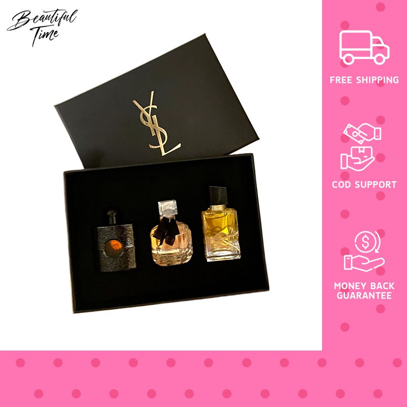 🎁 Y:S:L Medium Set 3 ชิ้น 7.5ml×3 | Black Opium + Libre + Mon Paris EDP กลิ่นหรู Signature ของขวัญพิ