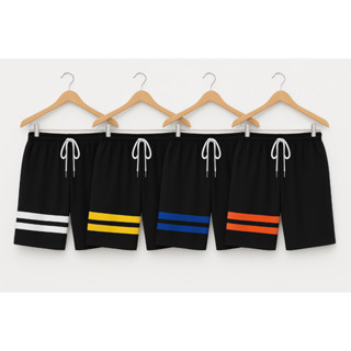 กางเกงวอร์มขาสั้นผ้าวอร์ม แถบคาด แถบคละสี รุ่น กระเป๋าล้วง ฟ…