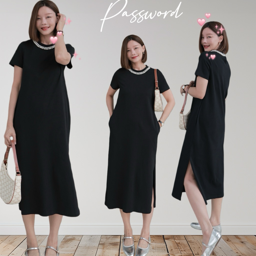 Password 6324 เดรสผ้ายืดอย่างดี เนื้อไม่บาง