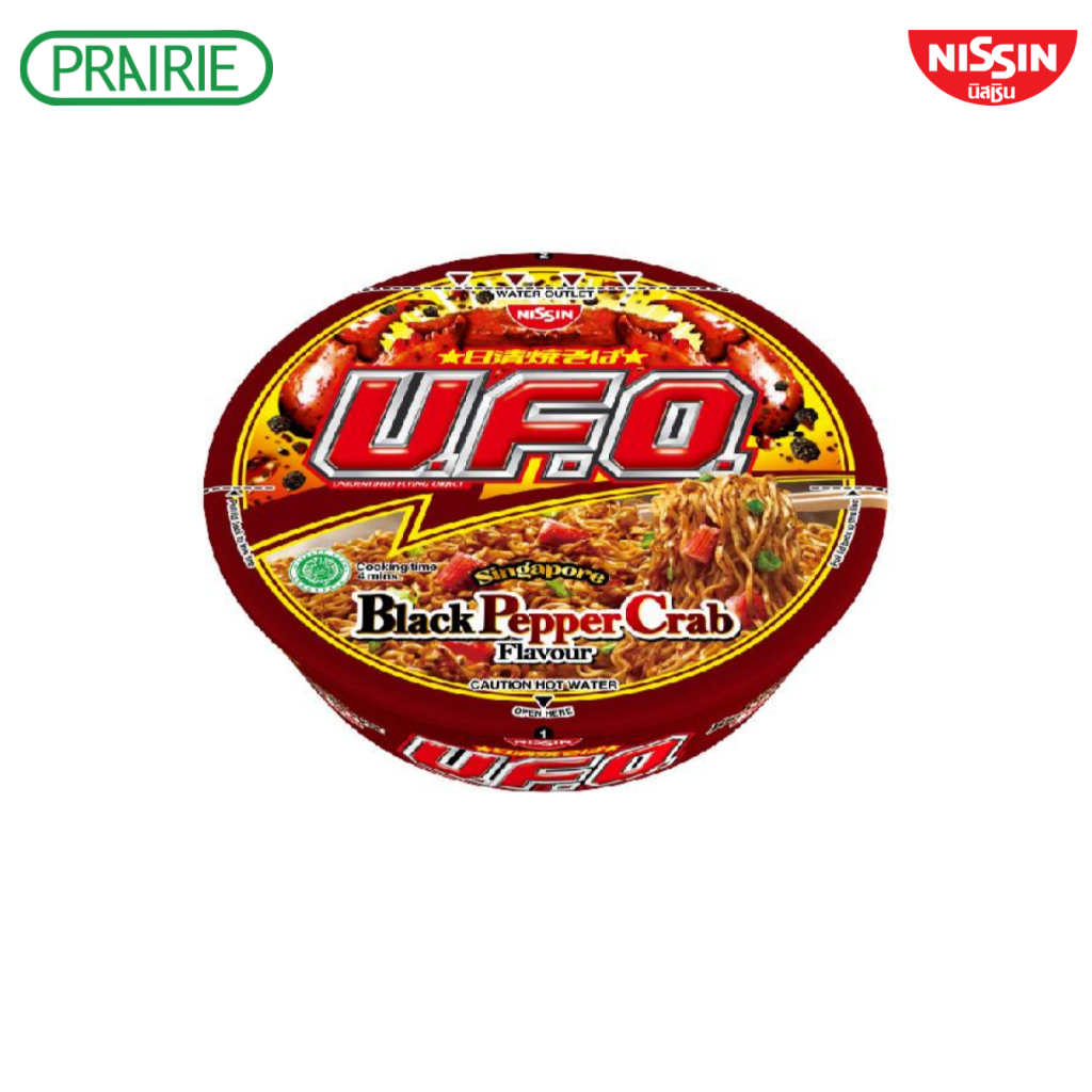 นิสชิน ยากิโซบะ ยู.เอฟ.โอ รสปูผัดพริกไทยดำ 94 กรัม / NISSIN YAKISOBA U.F.O. BLACK PEPPER CRAB FLAVOUR  94 g.