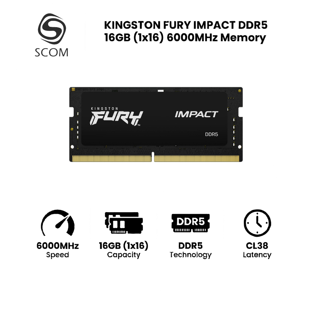 KINGSTON RAM (แรม) DDR5 NOTEBOOK 16GB 32GB FURY IMPACT SODIMM ประกัน SYNNEX