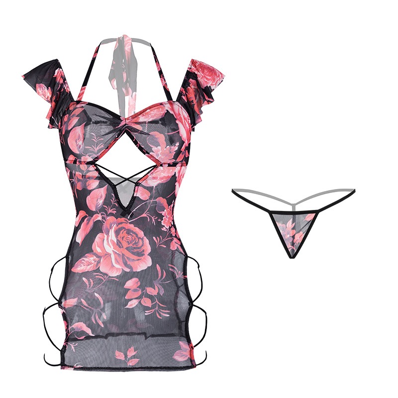 SexyGirl🌸🌸เดรสเซ็กซี่ เสื้อผ้าเซ็กซี่ ดีไซน์เว้า ลายดอกไม้ จัดส่งจากประเทศไทย. - รูปที่ 3