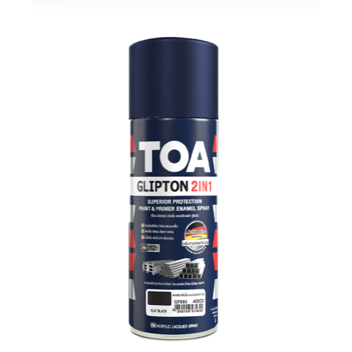 TOA ทีโอเอ สเปรย์ กลิปตั้น อเนกประสงค์ 2in1 สีสเปรย์ รองพื้นผสมทับหน้าในกระป๋องเดียว ทนทานพิเศษ ป้องกันสนิม สำหรับเหล็กแ
