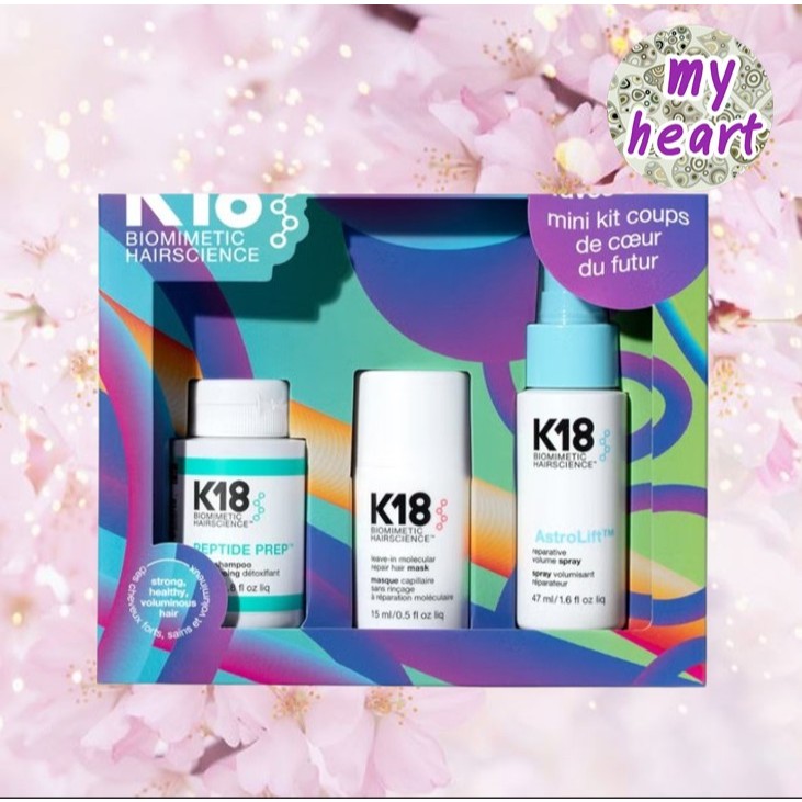 K18 Mini Kit Detox Shampoo 53 ml/Mask 15 ml/Spray 47 ml ผลิตภัณฑ์ดูแลเส้นผมและหนังศีรษะ