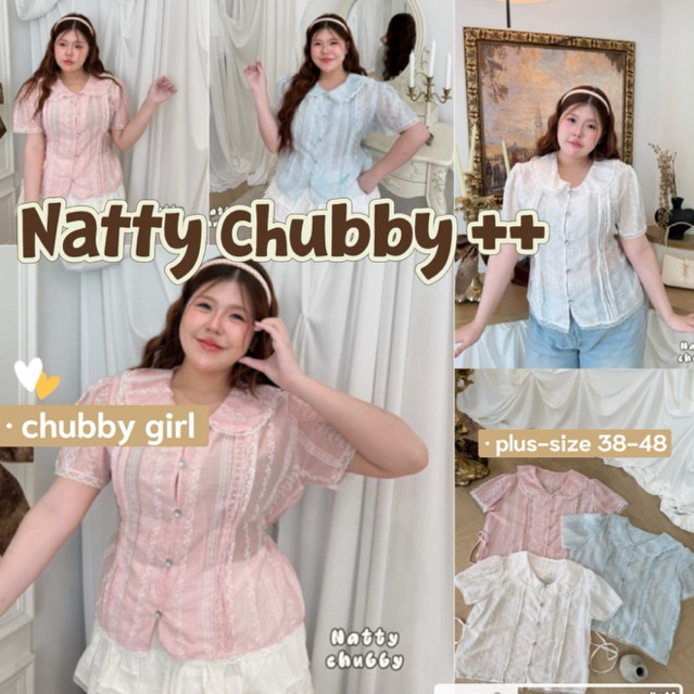 ส่วนลดโปรเปิดร้าน+ส่งฟรีโค้ดคุ้ม ) เสื้อเชิ้ต แต่งลูกไม้ทั้งตัว ผ้าโรซี่ปักลาย สวย หวาน เจ้าหญิงมาก(38-48)