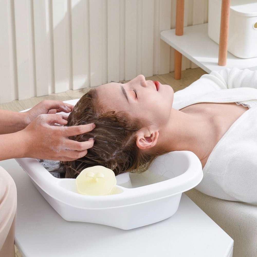 ที่รองสระผม อ่างสระผม เคลื่อนที ที่นอนสระผม เสริมแผ่นยางรองคอ เหมาะสำหรับผู้ป่วยติดเตียง - รูปที่ 6