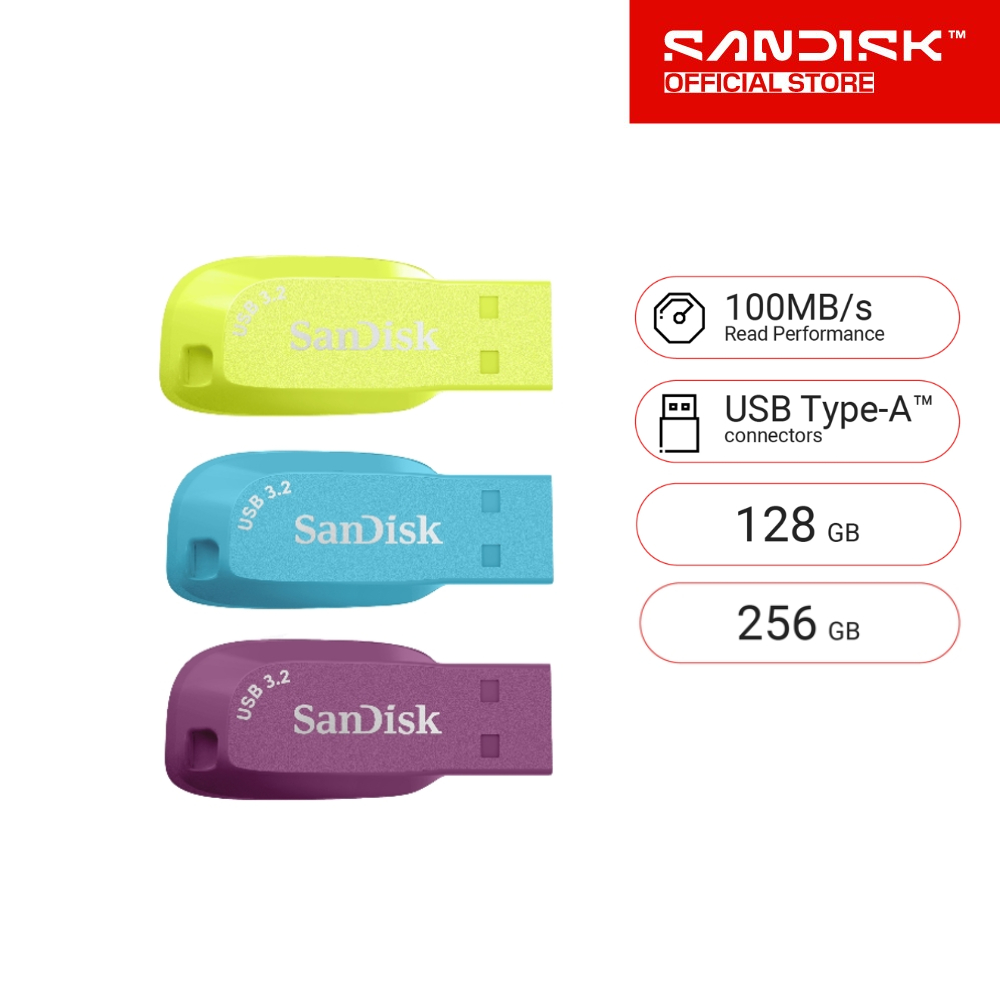 SanDisk Ultra Shift  USB 3.2 Gen1 Flash Drive (SDCZ410 EP BB CO) 128GB 256GB