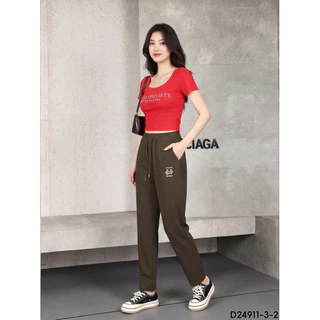 กางเกงขายาวผ้ายืดเกาหลี สีพื้นมี6สีให้เลือกทรงขาปล่อย ใส่ทำงานเนื้อผ้าดีหนานุ่มใส่สบายเอวฟรีไซส์ 26-40 นิ้วใส่ได้