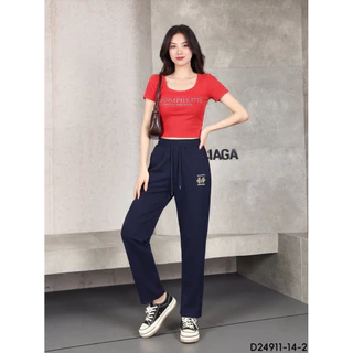 กางเกงขายาวผ้ายืดเกาหลี สีพื้นมี6สีให้เลือกทรงขาปล่อย ใส่ทำงานเนื้อผ้าดีหนานุ่มใส่สบายเอวฟรีไซส์ 26-40 นิ้วใส่ได้