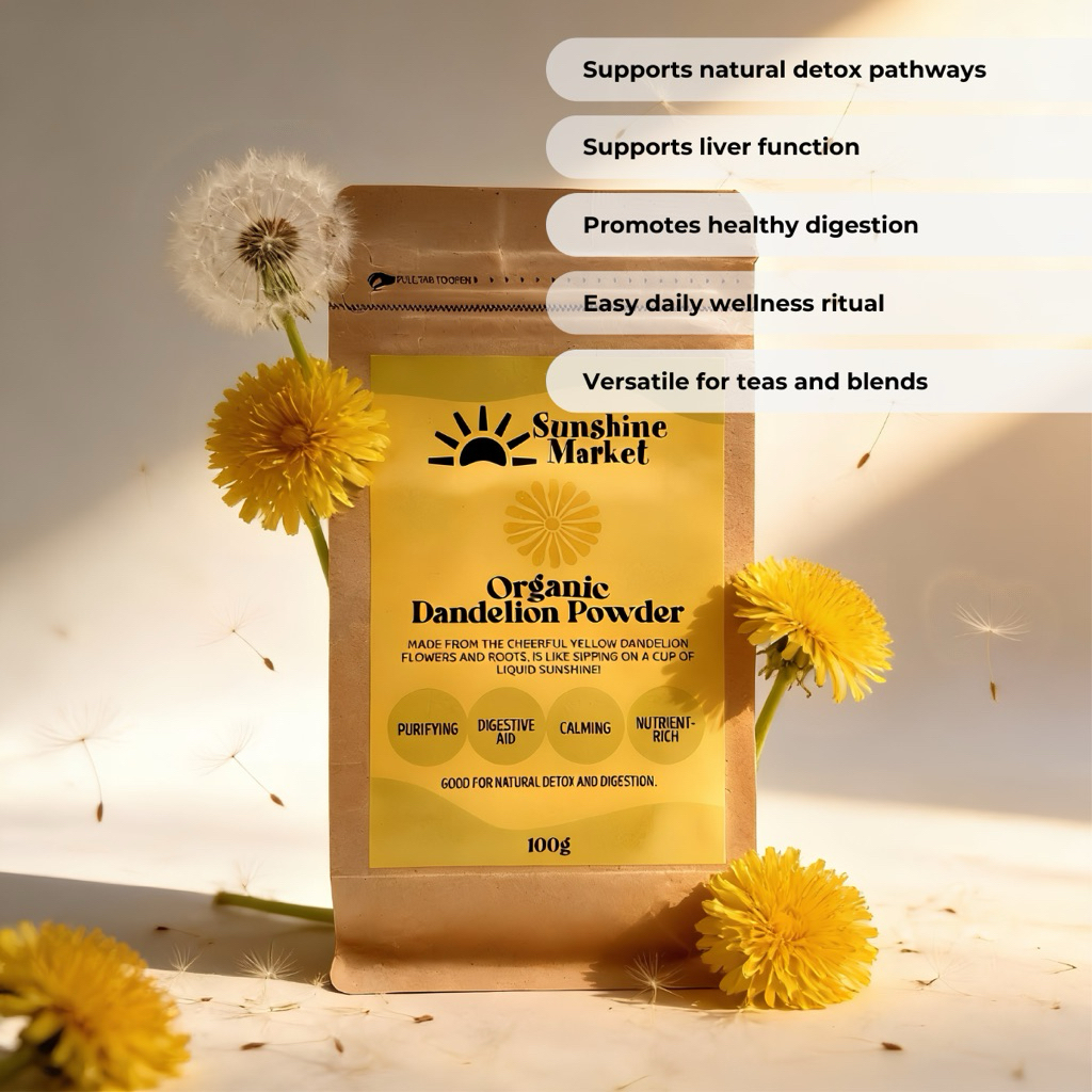 Sunshine Market Organic Dandelion Powder | ซันไชน์ มาร์เก็ต ผงแดนดิไลออนออร์แกนิก 100 กรัม