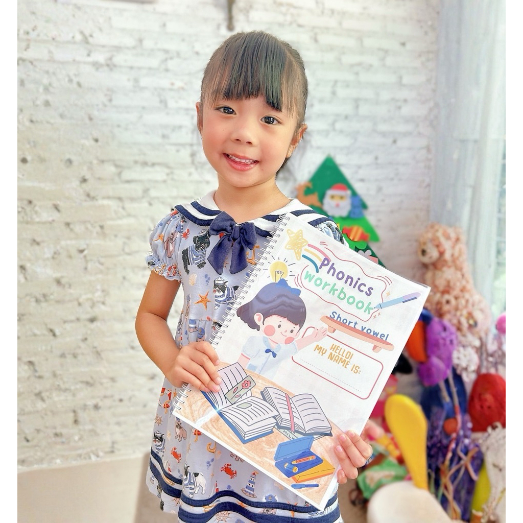 ✨ หนังสือแบบฝึกหัดภาษาอังกฤษโฟนิกส์ (Phonics) | Short & Long Vowels | สแกนฟังเสียงคำศัพท์ได้