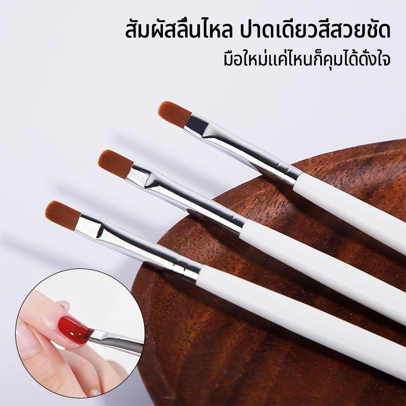 Nawoelite อุปกรณ์ทำเล็บ พู่กันทำเล็บหัวกลม สําหรับตกแต่งเล็บ DIYเครื่องมือทำเล็บ