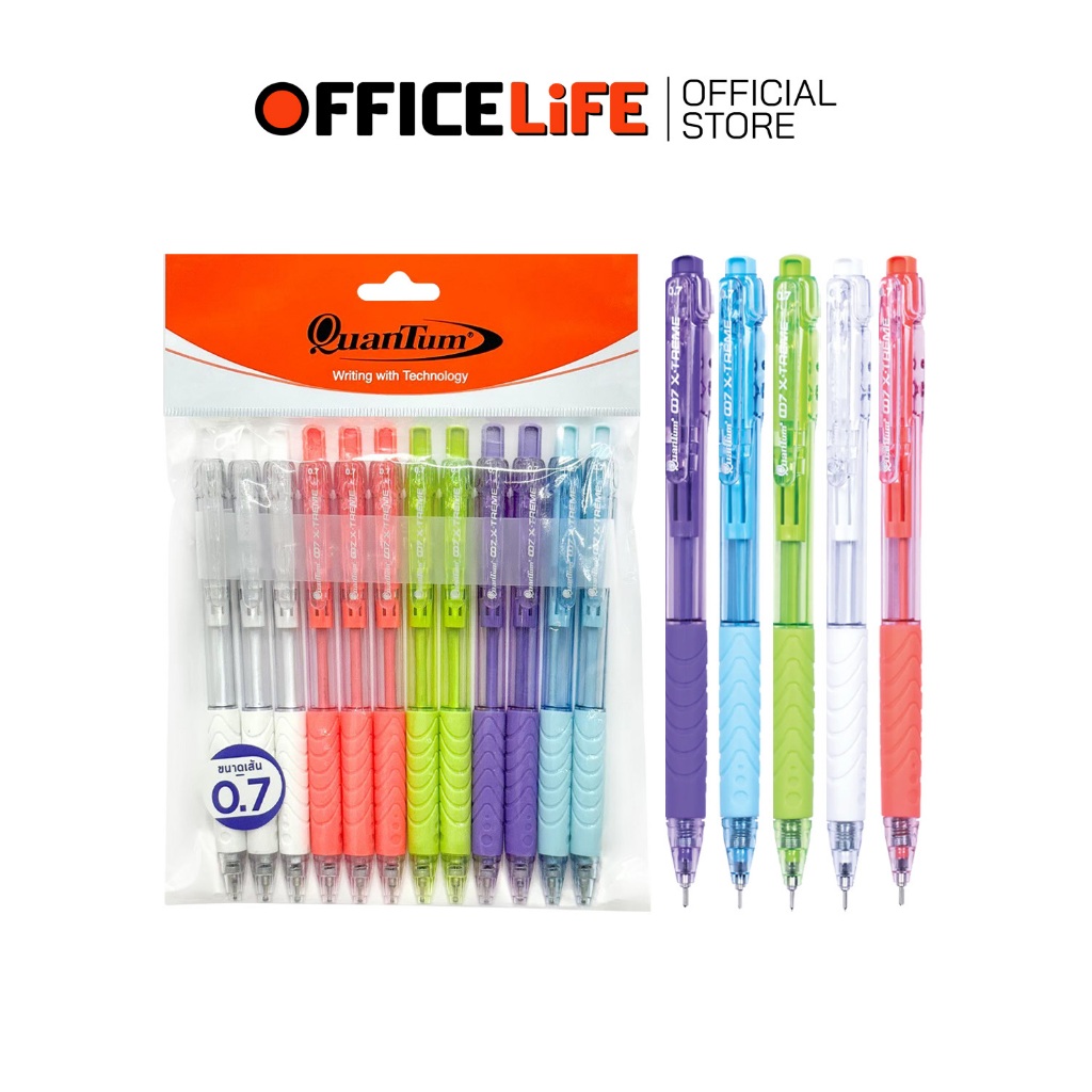 Quantum (ควอนตัม) ปากกาลูกลื่น ปากกา รุ่น 007 X-TREME ขนาด 0.7mm. หมึกน้ำเงิน ( 12 ด้าม / แพ็ค )