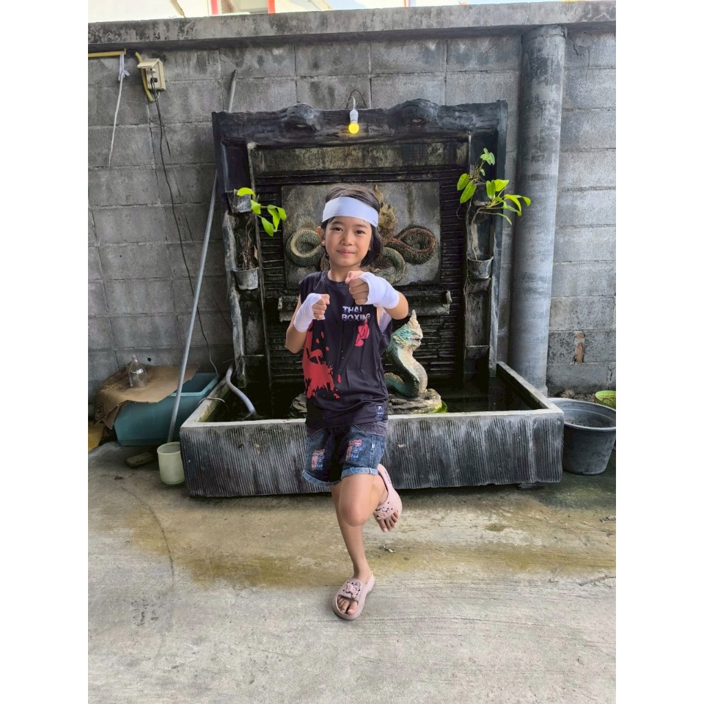 เสื้อเด็กคอกลมแขนกุด แขนสั้น MUAY THAI มวยไทย V3 รูปที่ 7