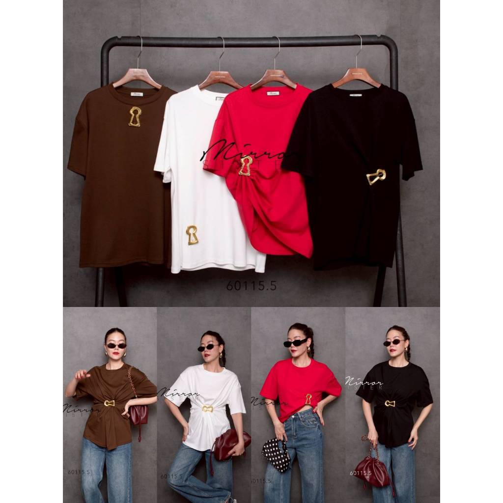 •PRISANA• PSN 70270 เสื้อยืดผ้าคอตต้อนเกรดแพง บรัชนิ่ม ลื่น ใส่สบาย ทรง oversize unisex ใส่ได้ทั้งหญ