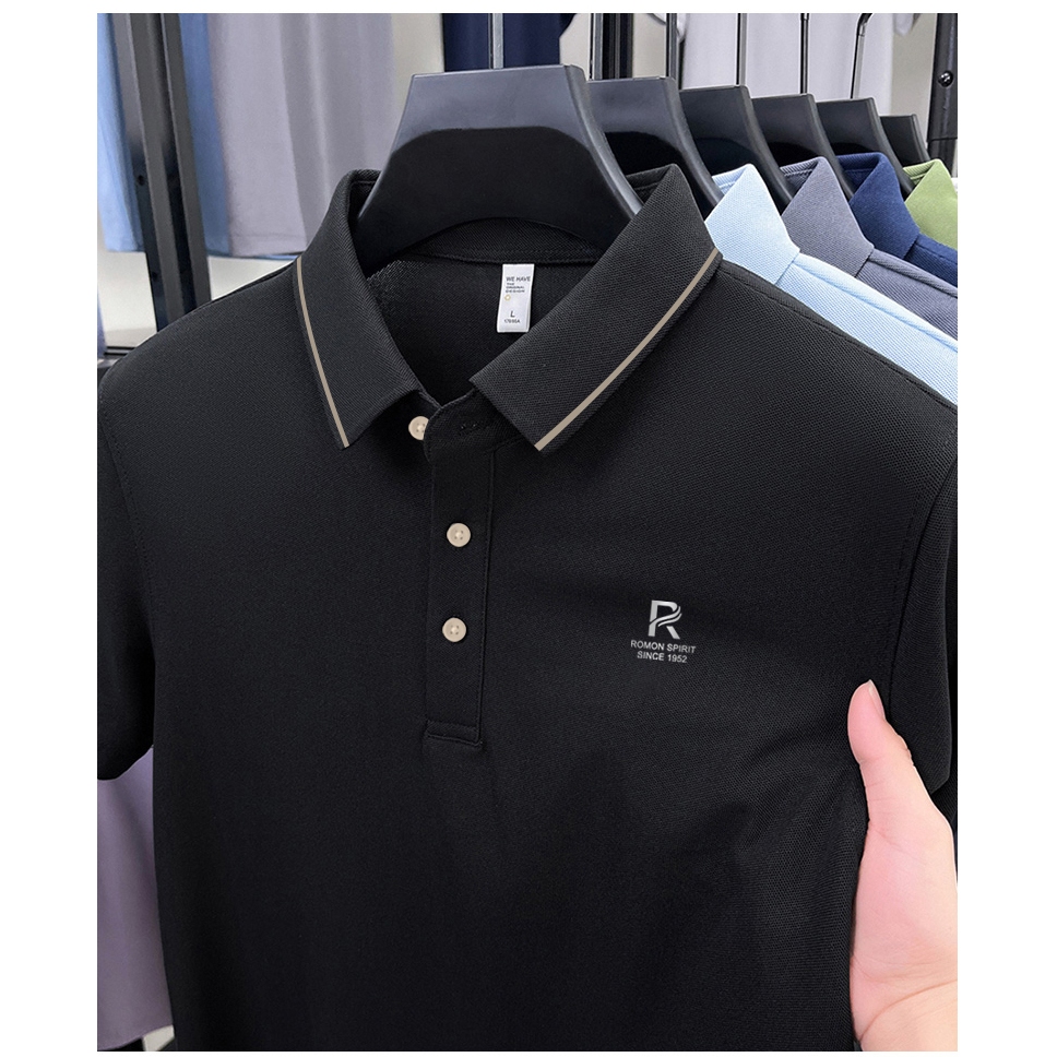 HYPNOS 2321-Rเสื้อโปโลผู้ชาย สไตล์สปอร์ต แขนสั้น ผ้าฝ้ายแท้ ใส่สบาย เสื้อโปโล Unisex ผู้ชาย ผู้หญิง สีพื้น สไตล์มินิมอล