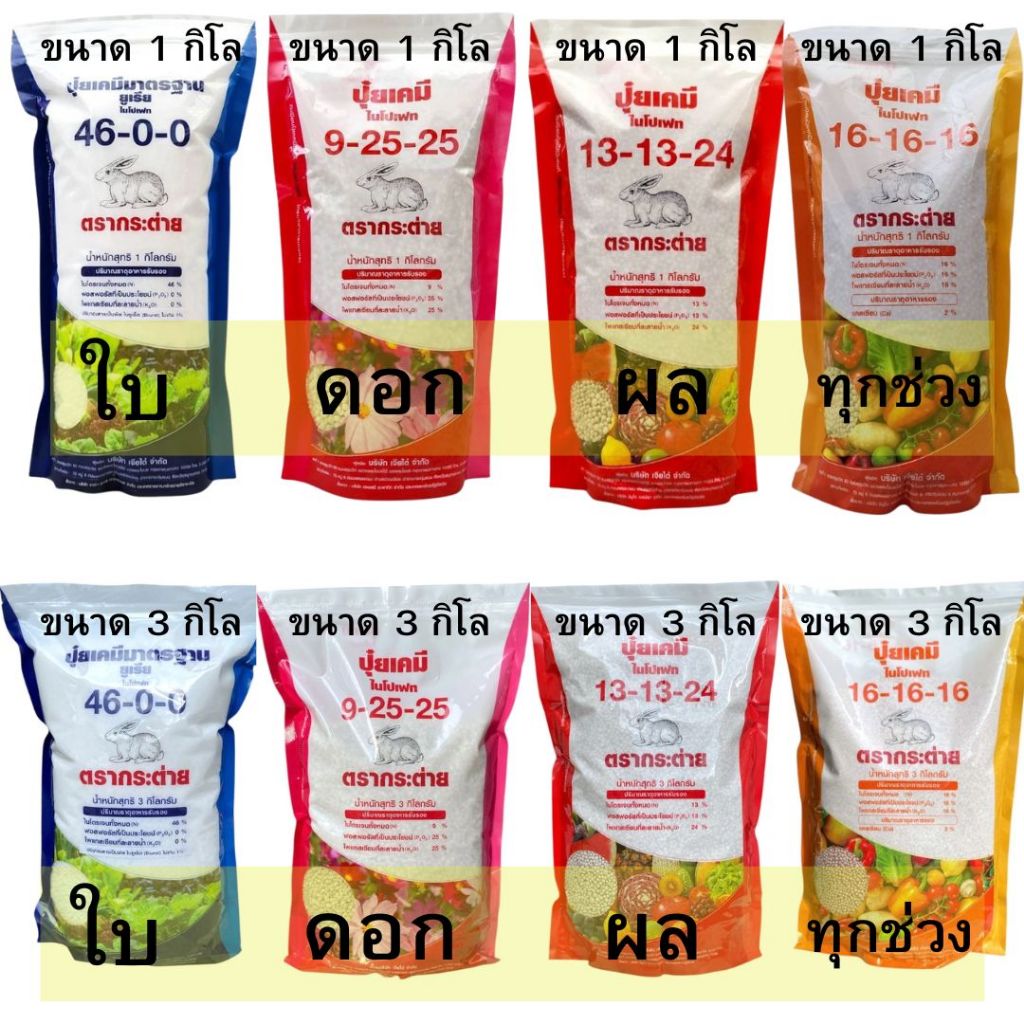 ปุ๋ยตรากระต่าย ขนาด 1 กิโล - 3 กิโล ซื้อยอด 299 บาท ขึ้นไป แถมฟรี 1. มูลค้างคาว และ 2.ปุ๋ยม่วง 50cc รูปที่ 2