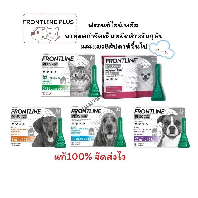 FRONTLINE PLUSยาหยดกำจัดเห็บหมัด สำหรับสุนัขและแมว