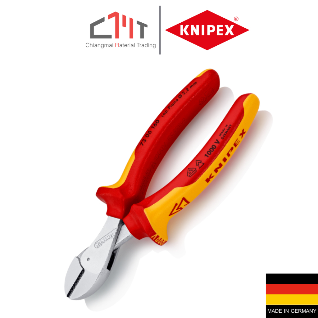KNIPEX คีมปากเฉียงผ่อนแรง ขนาด 6 นิ้ว X-Cut® 1000V No.73 06 160