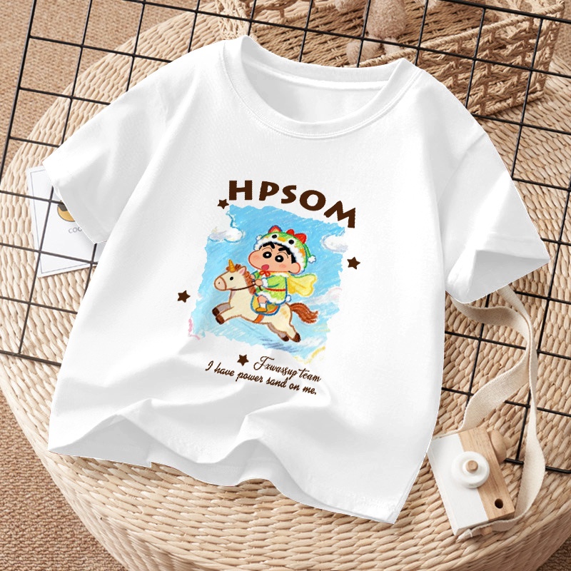 เสื้อยืดเด็กแบรนด์ NASALEE ลายชินจัง (การ์ตูนดัง) สำหรับเด็ก 3-16 ปี เนื้อผ้าฝ้ายนิ่ม ใส่สบาย จัดส่ง