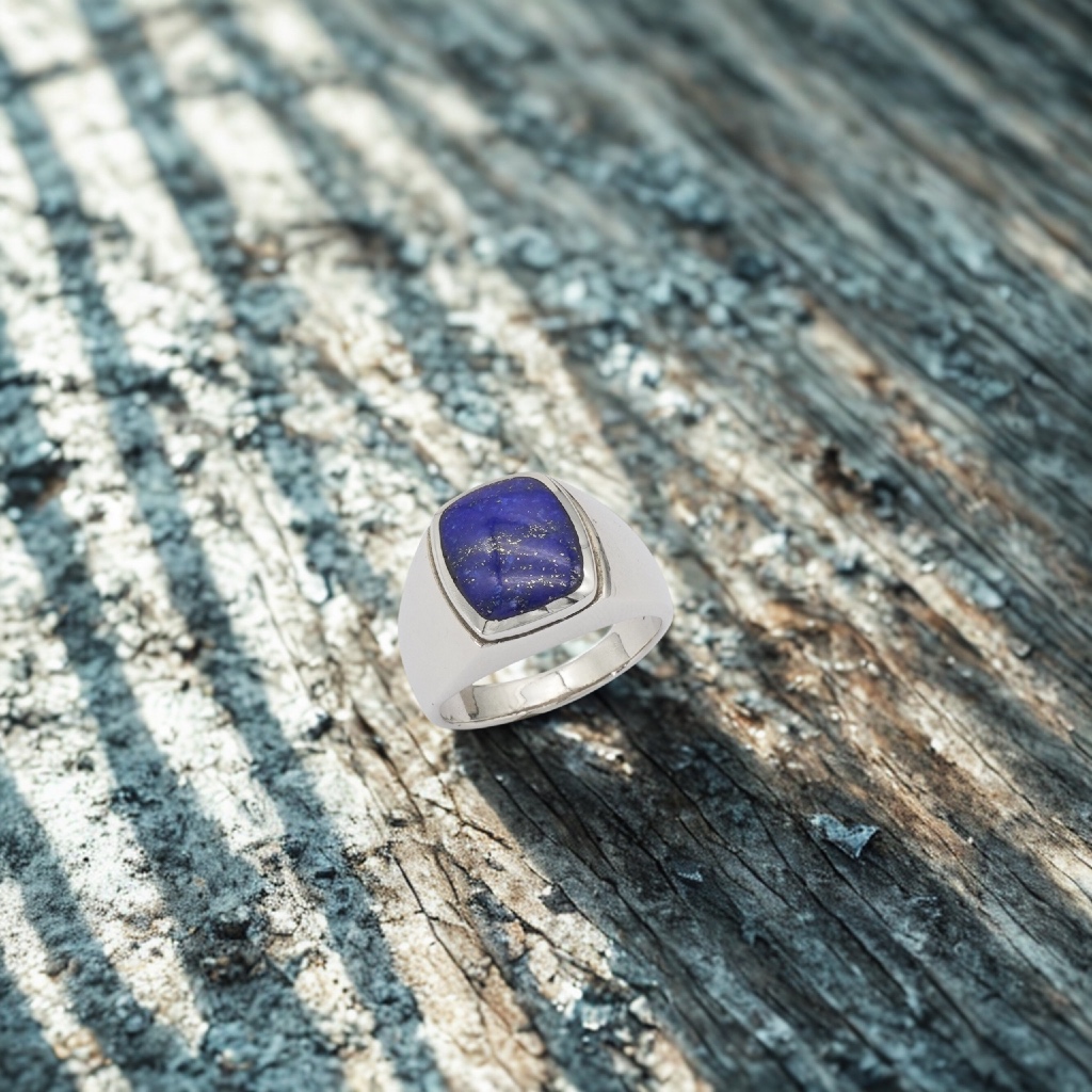 Artisan by N.K.แหวนเงินแท้ 925 ฝัง Lapis Lazuli ธรรมชาติ 💙💍