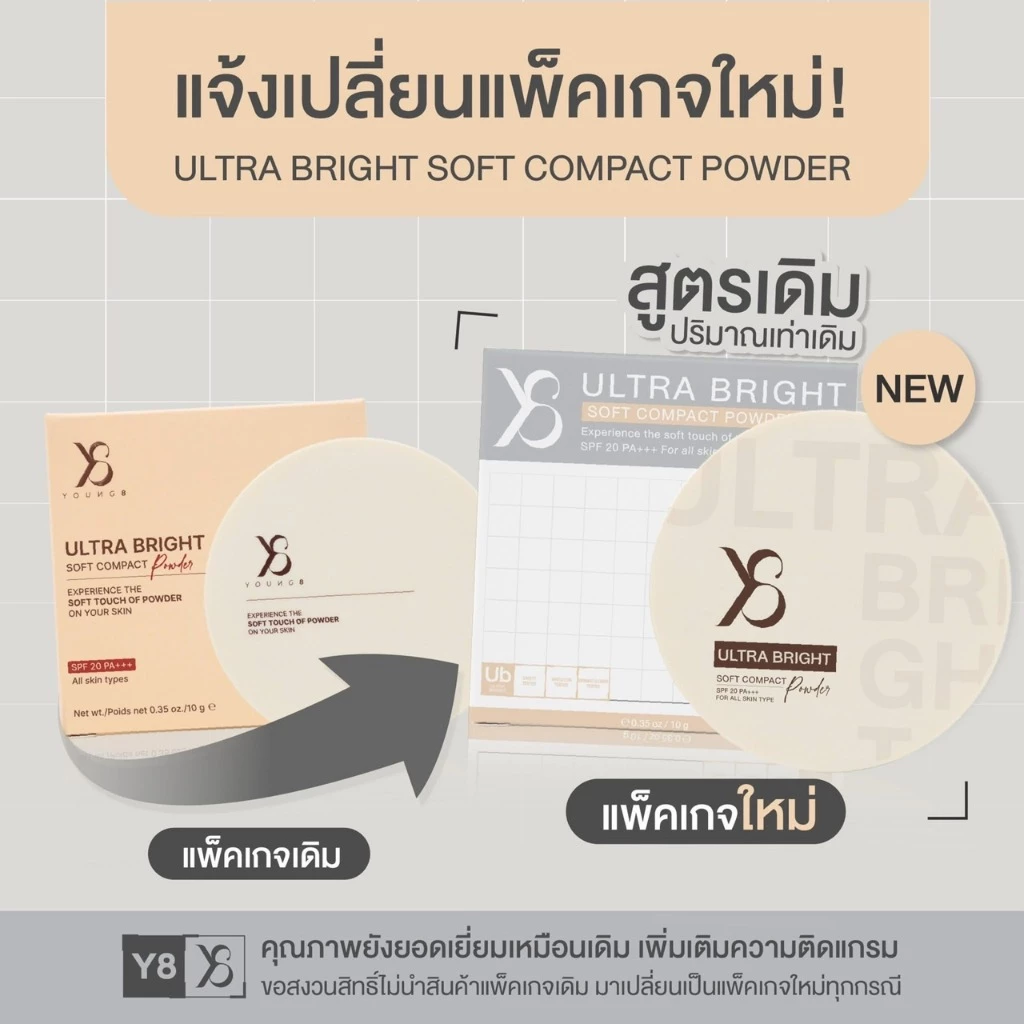 Y8 แป้งพัฟ แป้งสกินแคร์+แป้งผสมรองพื้น แป้งที่ช่างแต่งหน้าระดับโลก แนะนำให้ใช้ ส่งฟรี thumbnail 8