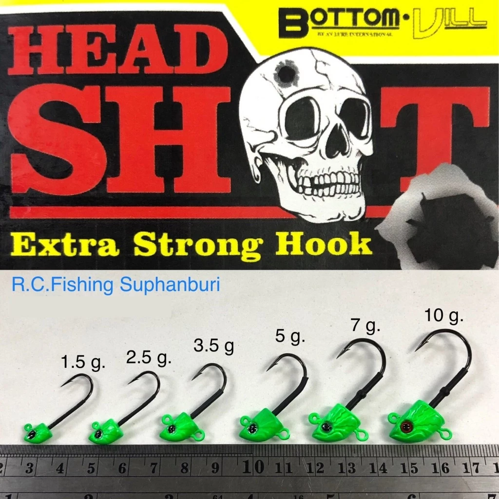 หัวจิ๊ก Head Shot Bottom Vill อั๋นลัวร์ Anlure เบ็ดแข็งพิเศษ พร้อมท่อหดกันรูด [1.5g-10g] Jig Head Extra Strong Hook