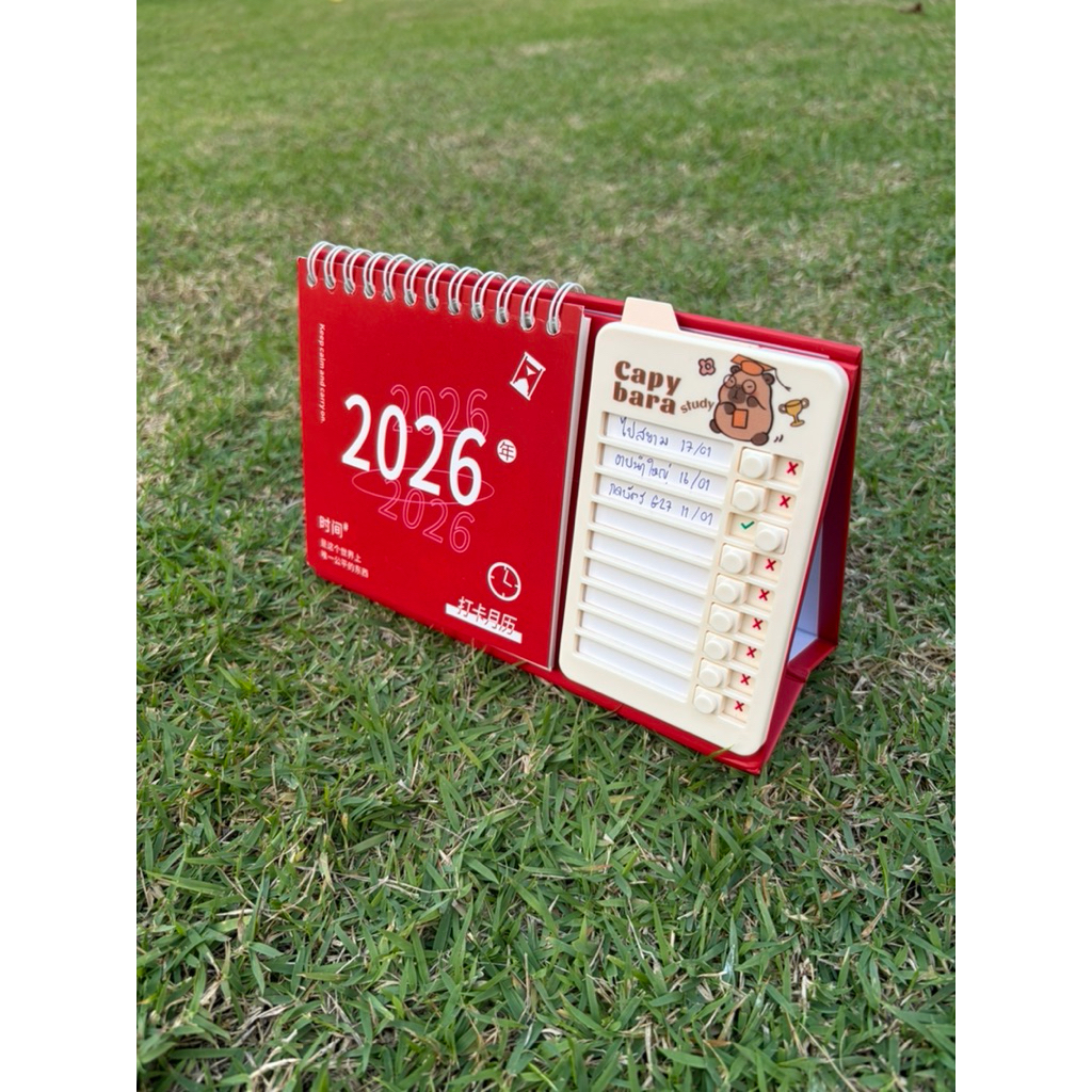 [ส่งจากไทย] ปฏิทิน 2026 ปฏิทินเขียนได้ ปฏิทินตั้งโต๊ะ ปฏิทินตั้งโต๊ะสำนักงาน 3 สี แดง ขาว น้ำเงิน