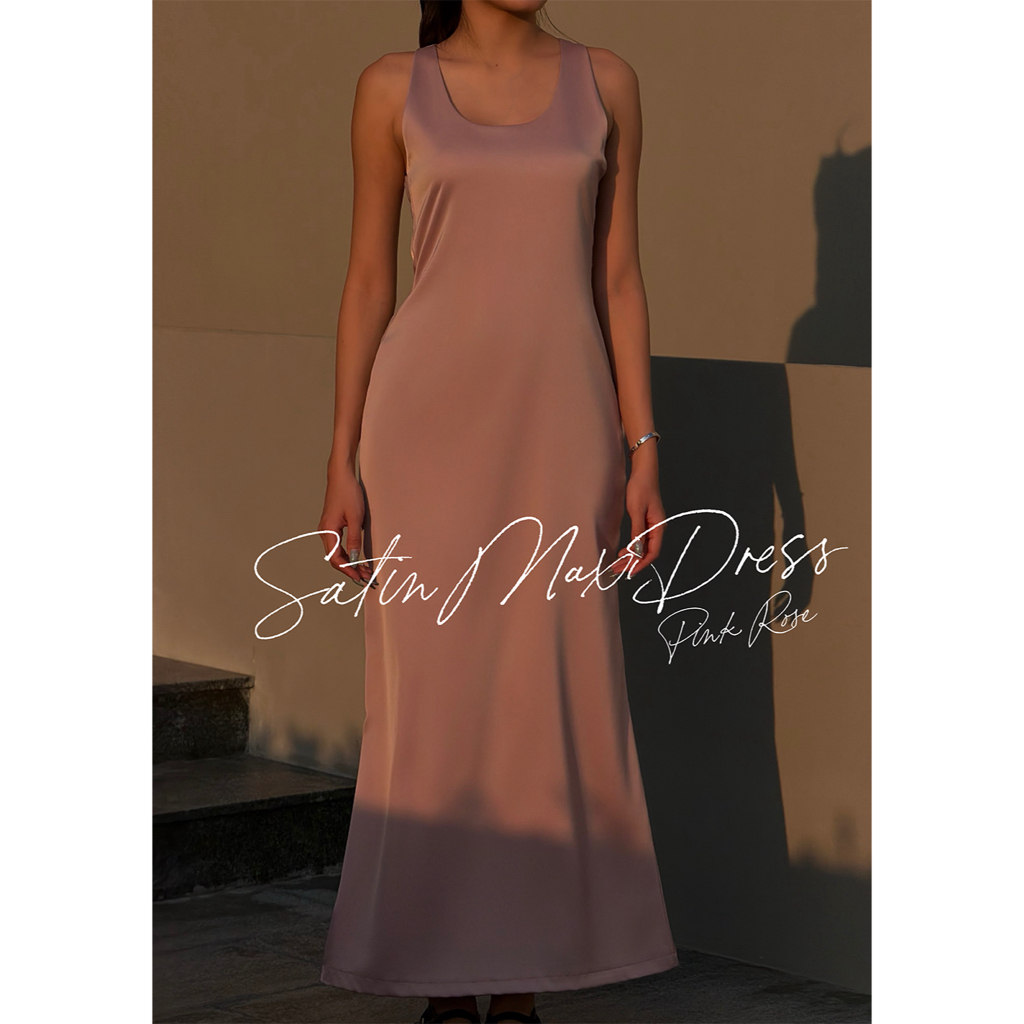 SEASON STUDIO - SATIN MAXI DRESS / เดรสซาตินยาว ซับในทั้งตัว
