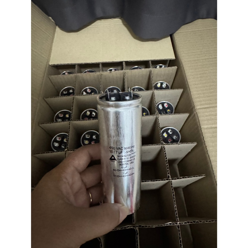คาปาซิเตอร์เครื่องซักผ้า 10/7uF 450VAC 50/60 Hz แคปรันมอเตอร์ (แท้)  อะไหล่เครื่องซักผ้า ราคา ถูกที่สุด ดีลบีเคเค แกลเลอรีภาพที่ 2