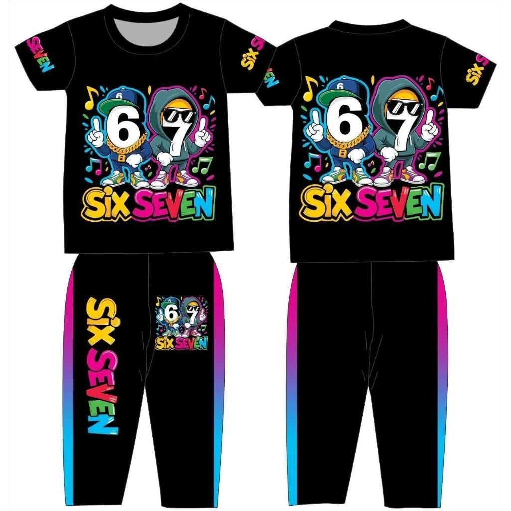 มาแรง!!ชุดเด็กsixsevenสีสันสดใส ใส่แล้วหล่อเท่ห์สุดๆ 2-12ปีใส่ได้ พิมพ์ลายทั้งตัว งานไทย