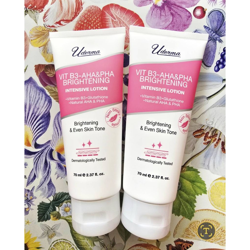 Uderma Vit B3 - AHA&PHA Brightening Intensive Lotion 70ml..ครีมบำรุงผิวขาวกระจ่างใส