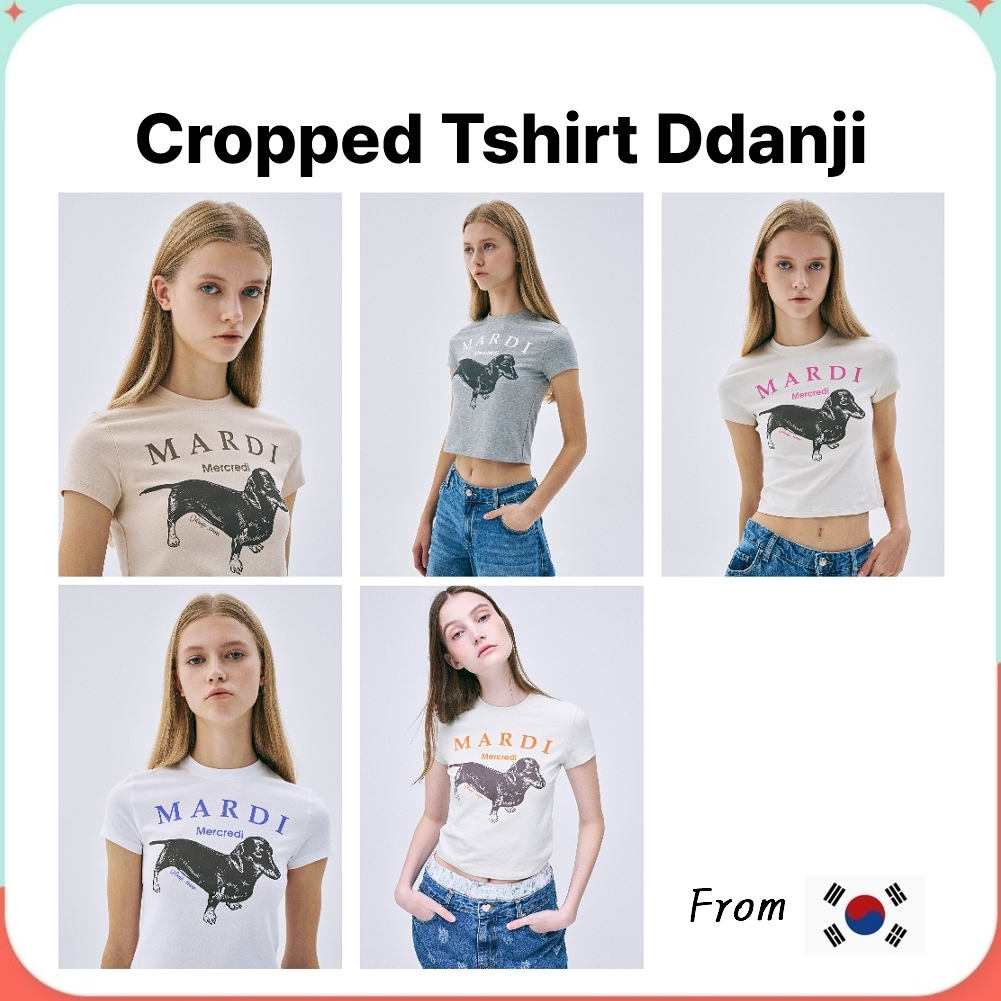 Mardi Mercredi Cropped Tshirt Ddanji (Lightbeige, Beige Taupe, Cream Pink, Grey White, White Purple)