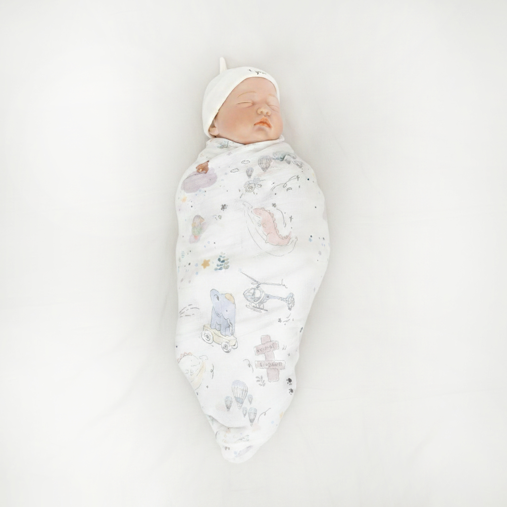 Sofuto Baby ผ้าห่อตัวมัสลินแบมบู(ใยไผ่) 100% ขนาด 120x120cm ลาย Animal Kingdom(035)