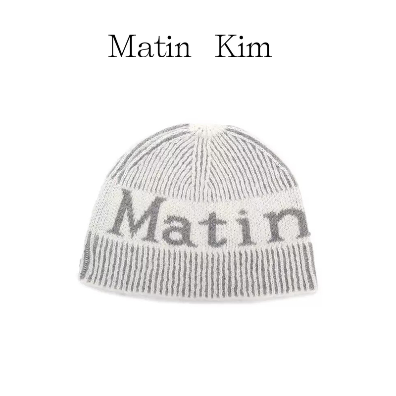 【Matin Kim】 Striped Color-Block Knit Hat หมวกถักลายทาง